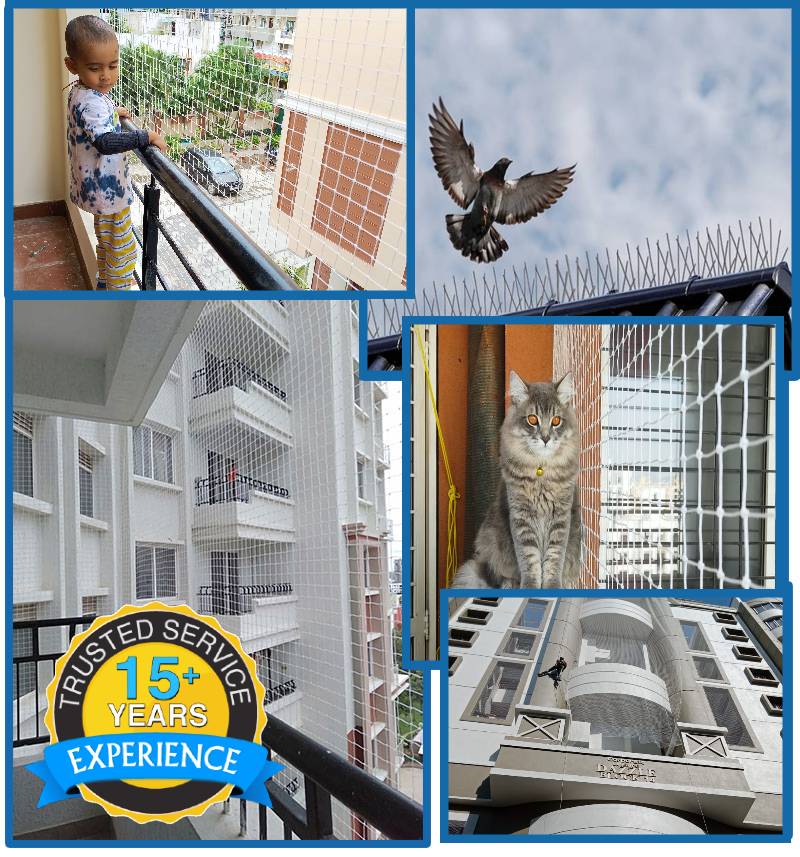 Balcony Bird Nets Pets Nets Children Safety Nets Building Covering Nets Installation in chennai